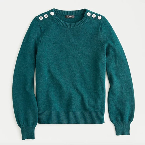 J. Crew Sweaters - NWT J.Crew Crewneck Sweater w/ Jewel Detail